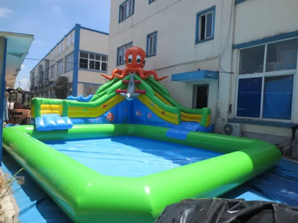 AOYU Giant Indoor Ocean Theme Inflatable Land Water Park Bouncer With Pool Slide For Adult For Sale - 图片 2