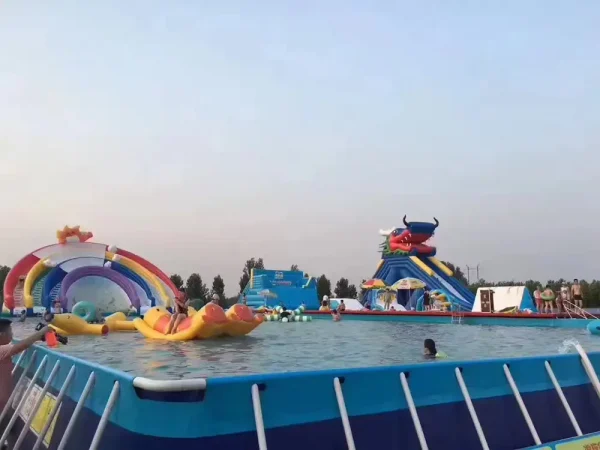 AOYU Huge Long Lange Children's Amusement Swimming Pool Inflatable Dolphin Water Park Equipment For Sale Slide - 图片 2