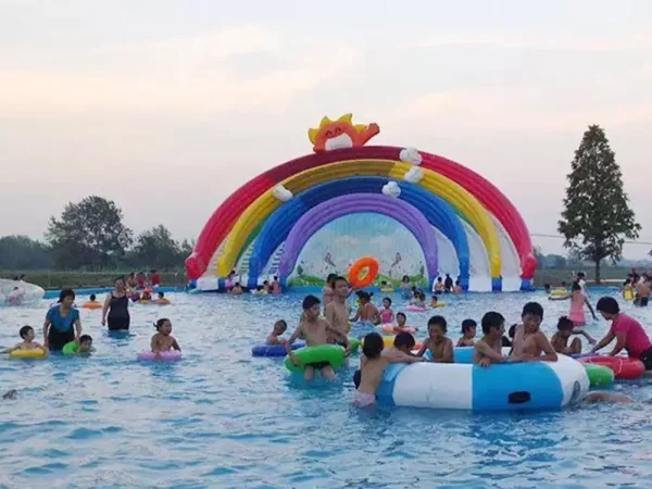 AOYU Huge Long Lange Children's Amusement Swimming Pool Inflatable Dolphin Water Park Equipment For Sale Slide - 图片 4